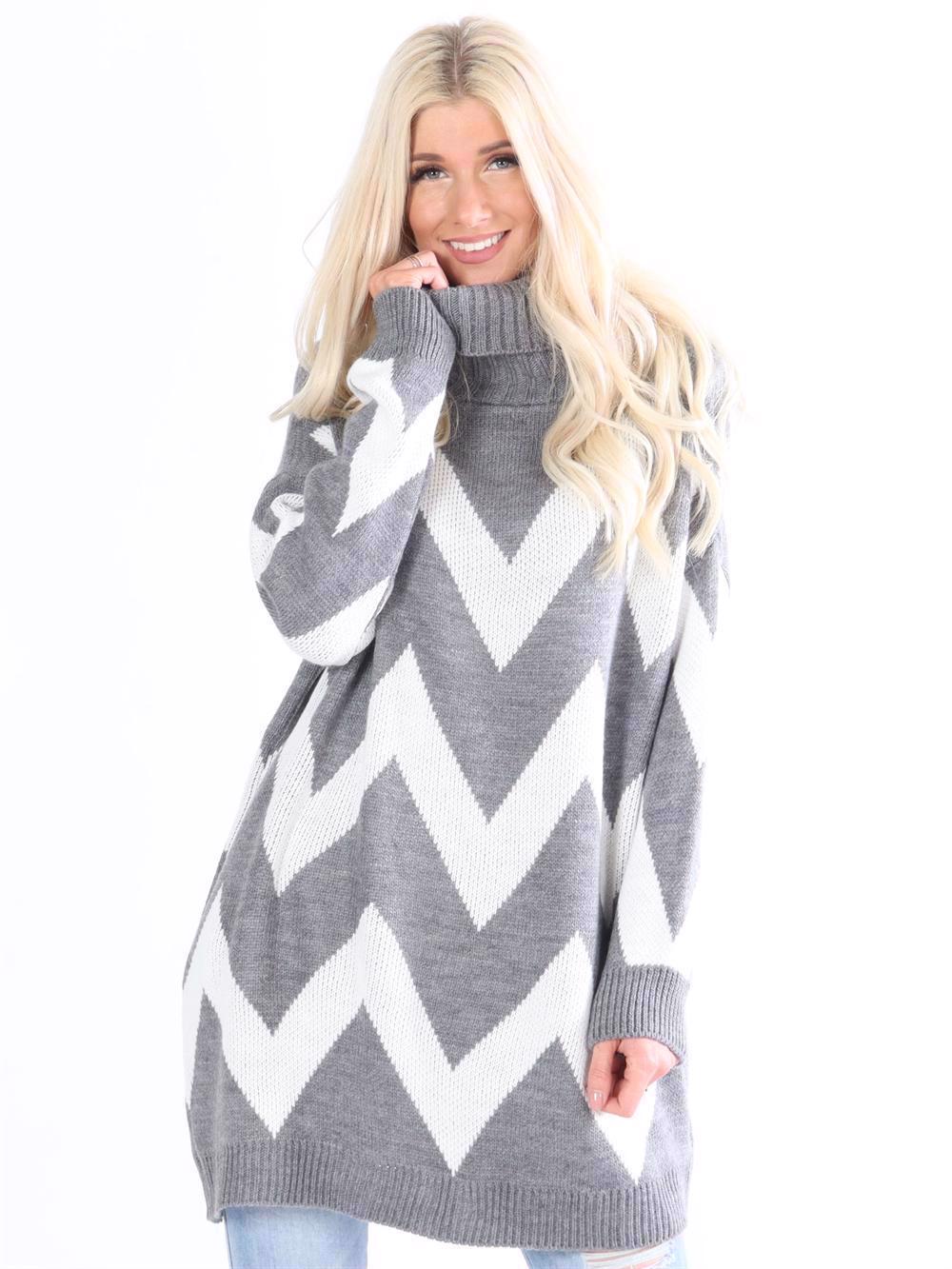 Amidala - Strikkjole i zig zag mønster